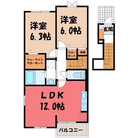 古河駅 バス23分  明神下下車：停歩8分 2階の物件間取画像